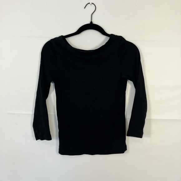 KOTN Classic Black Women's Boatneck 3/4 Sleeve Top in black - Picture 2 of 3